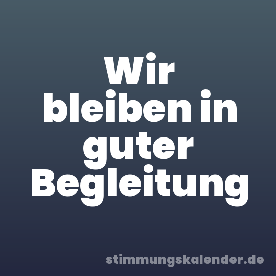 Wir bleiben in guter Begleitung