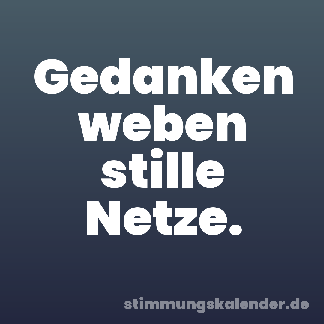 Gedanken weben stille Netze.