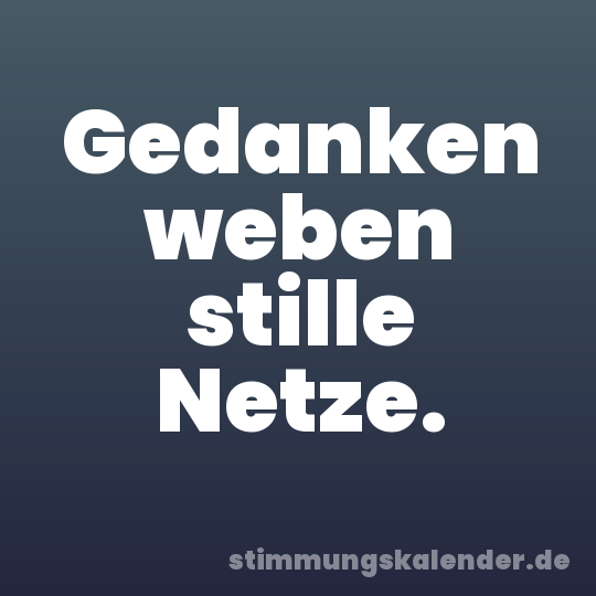 Gedanken weben stille Netze.