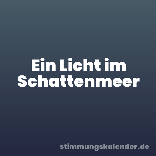 Ein Licht im Schattenmeer