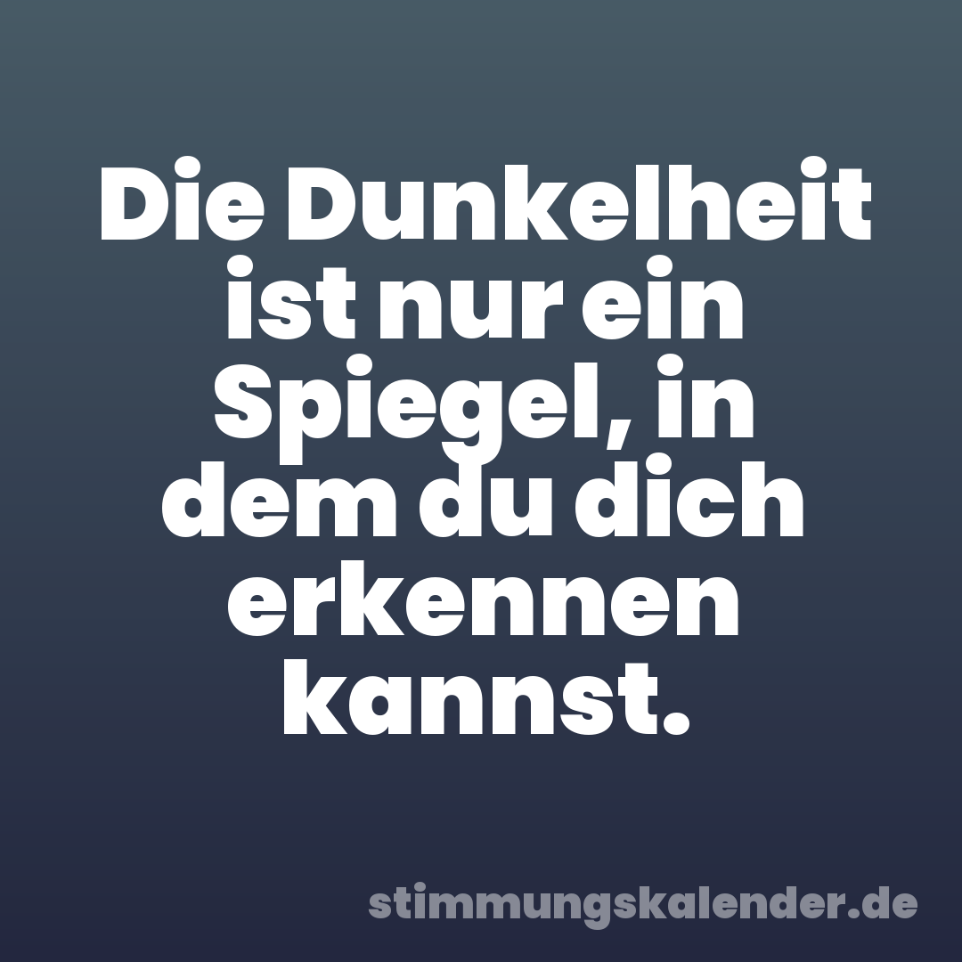Die Dunkelheit ist nur ein Spiegel, in dem du dich erkennen kannst.