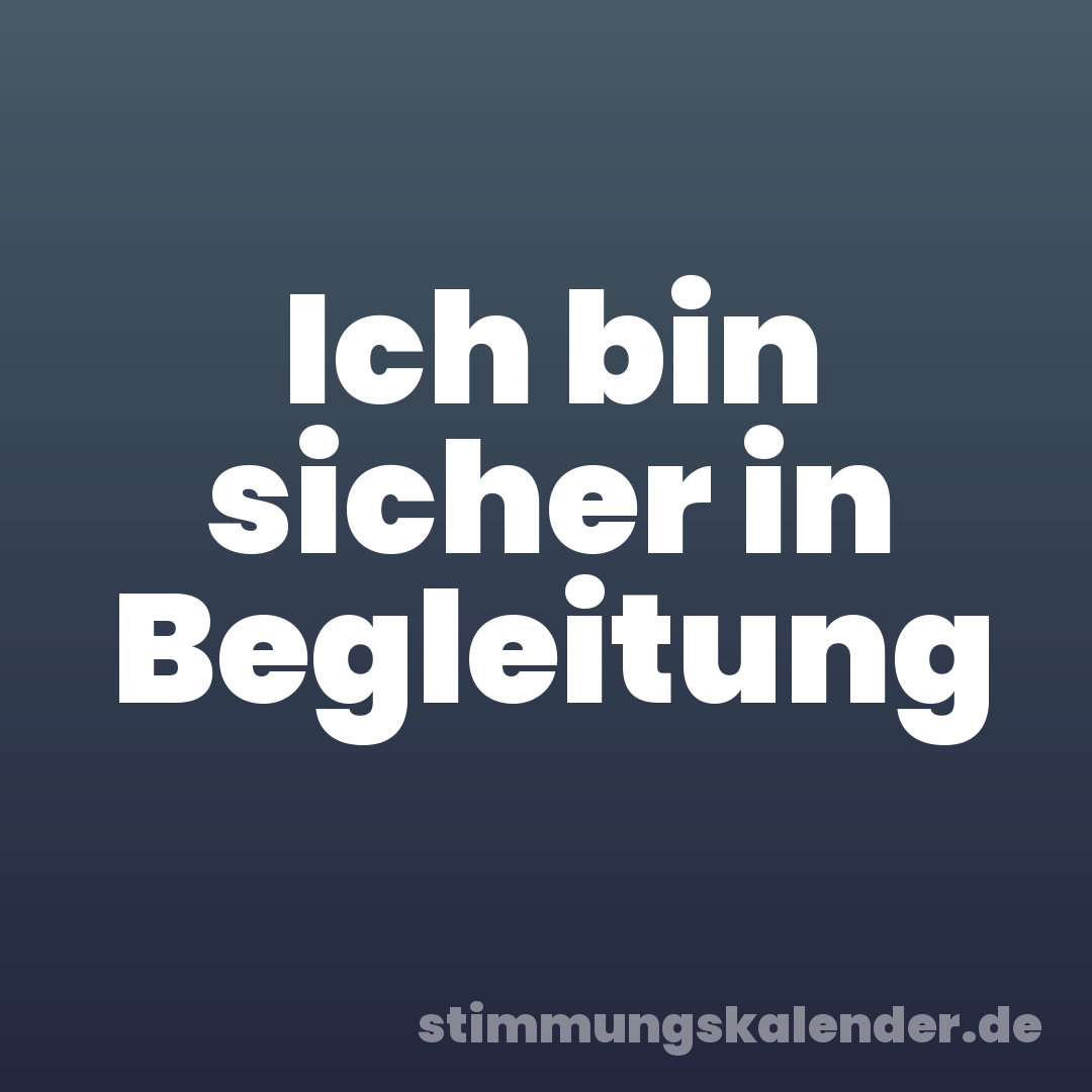Ich bin sicher in Begleitung
