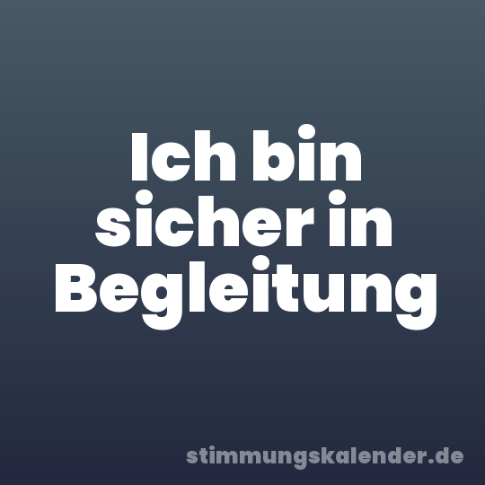 Ich bin sicher in Begleitung