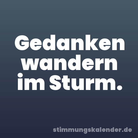 Gedanken wandern im Sturm.