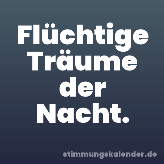 Flüchtige Träume der Nacht.