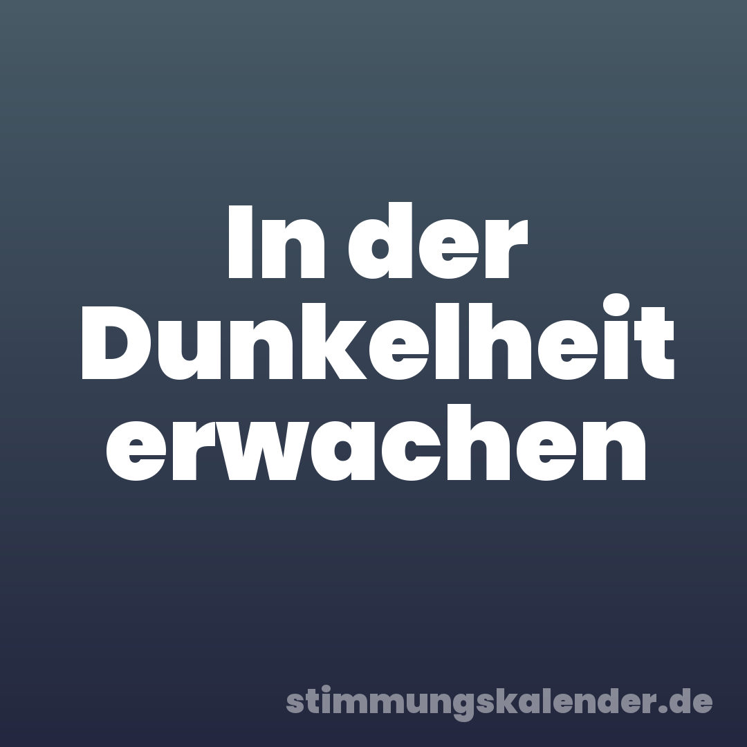 In der Dunkelheit erwachen