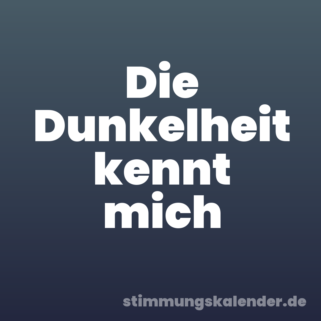 Die Dunkelheit kennt mich