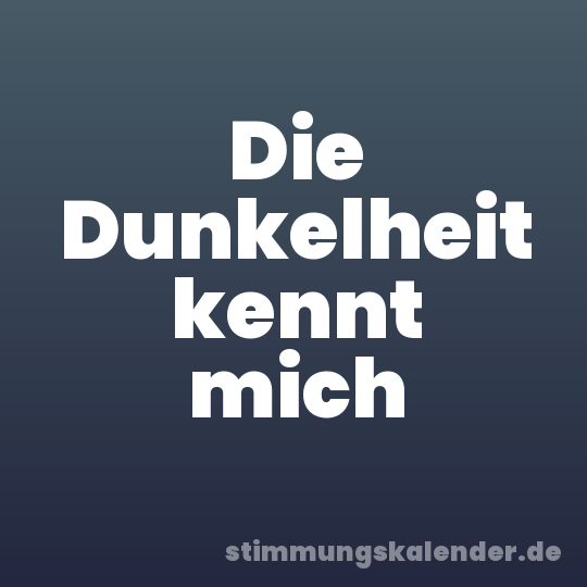 Die Dunkelheit kennt mich