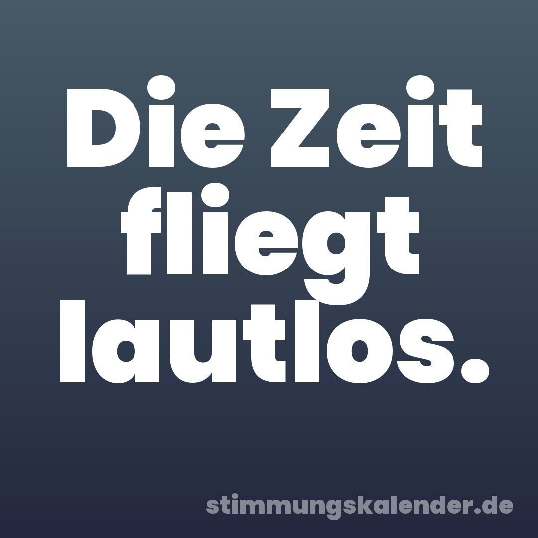 Die Zeit fliegt lautlos.