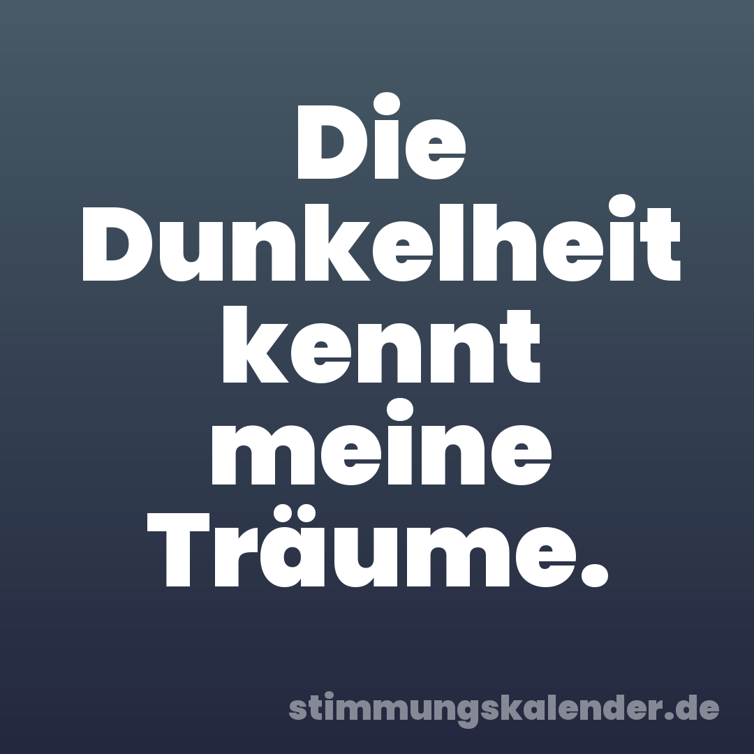 Die Dunkelheit kennt meine Träume.