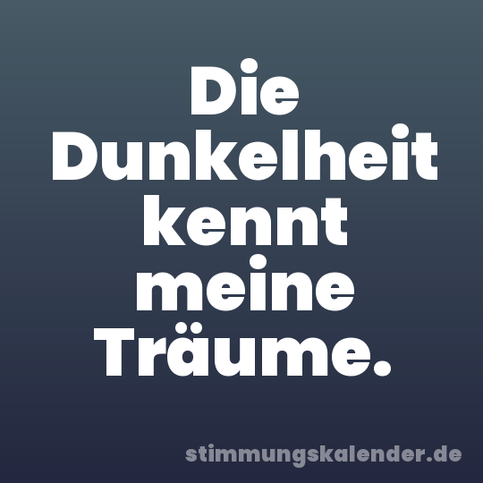 Die Dunkelheit kennt meine Träume.