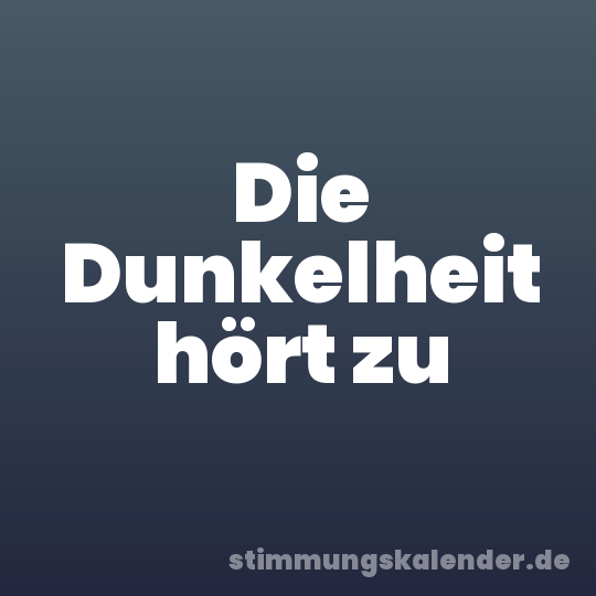 Die Dunkelheit hört zu