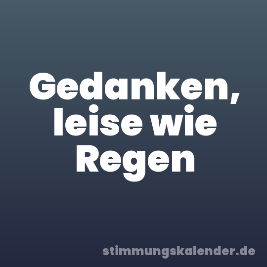 Gedanken, leise wie Regen