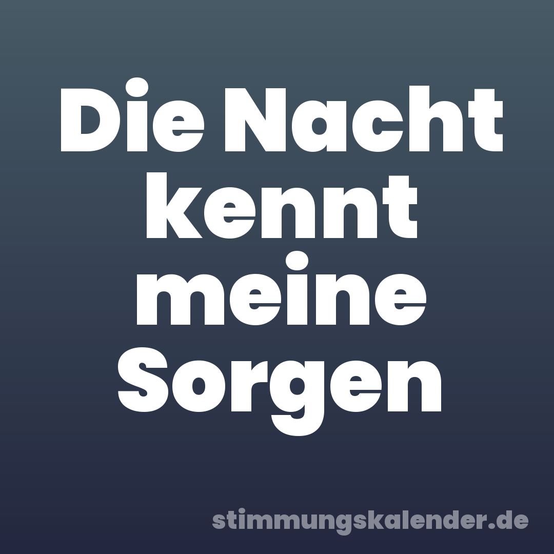 Die Nacht kennt meine Sorgen