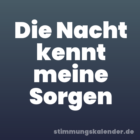 Die Nacht kennt meine Sorgen