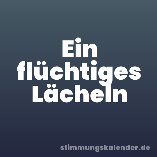 Ein flüchtiges Lächeln