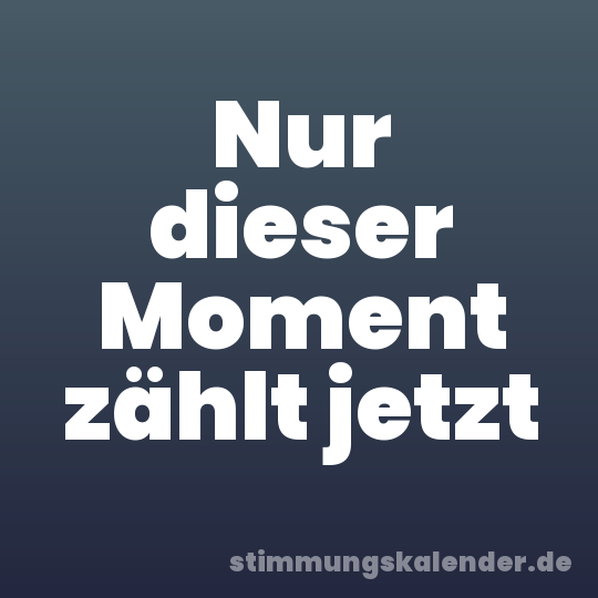 Nur dieser Moment zählt jetzt