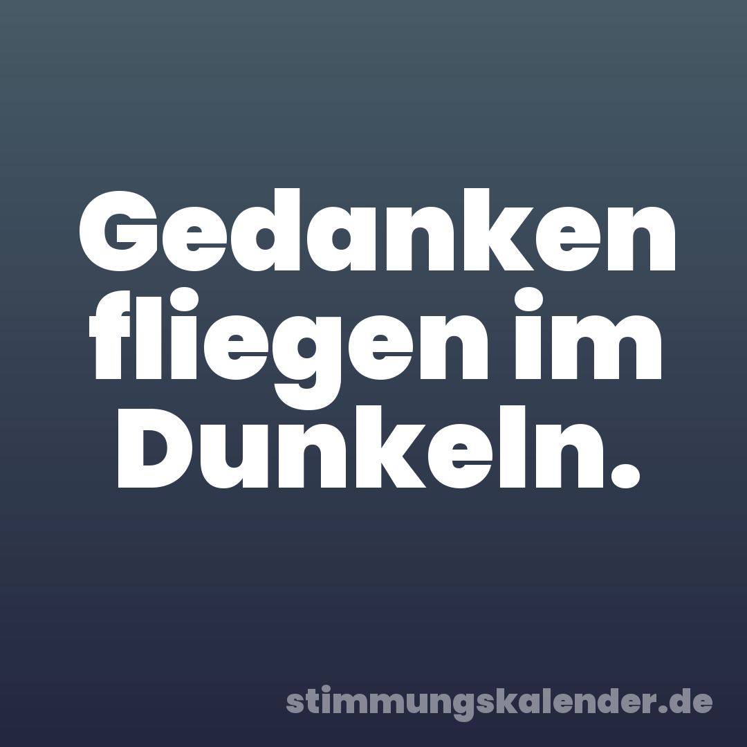 Gedanken fliegen im Dunkeln.