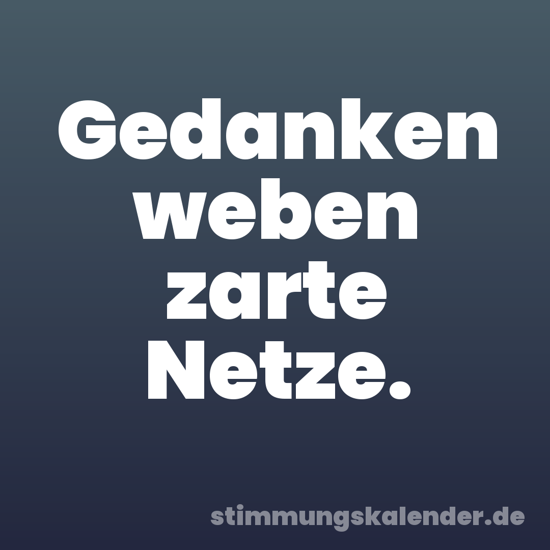 Gedanken weben zarte Netze.