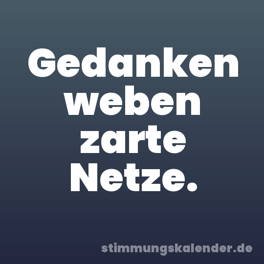 Gedanken weben zarte Netze.