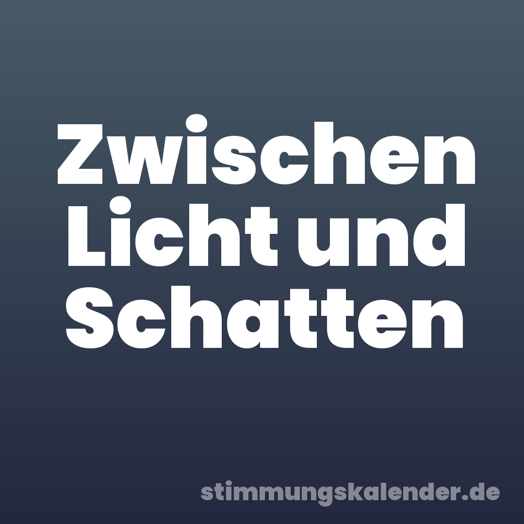 Zwischen Licht und Schatten