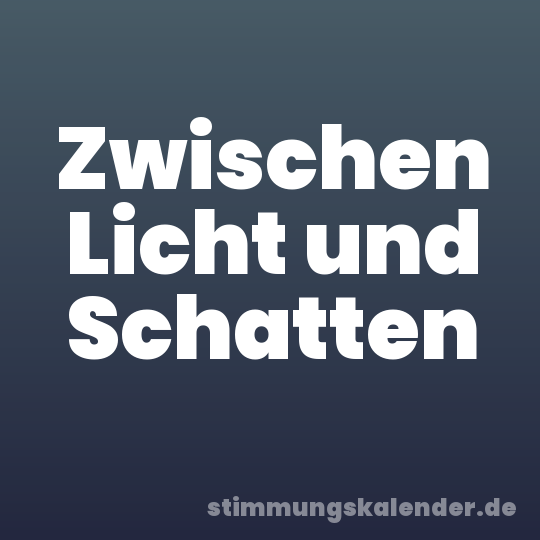 Zwischen Licht und Schatten