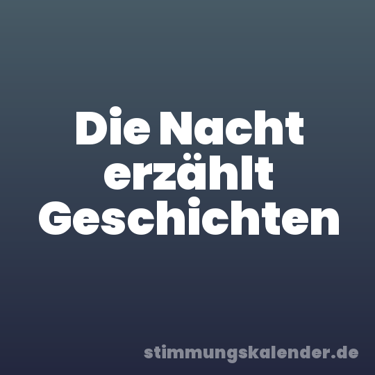 Die Nacht erzählt Geschichten