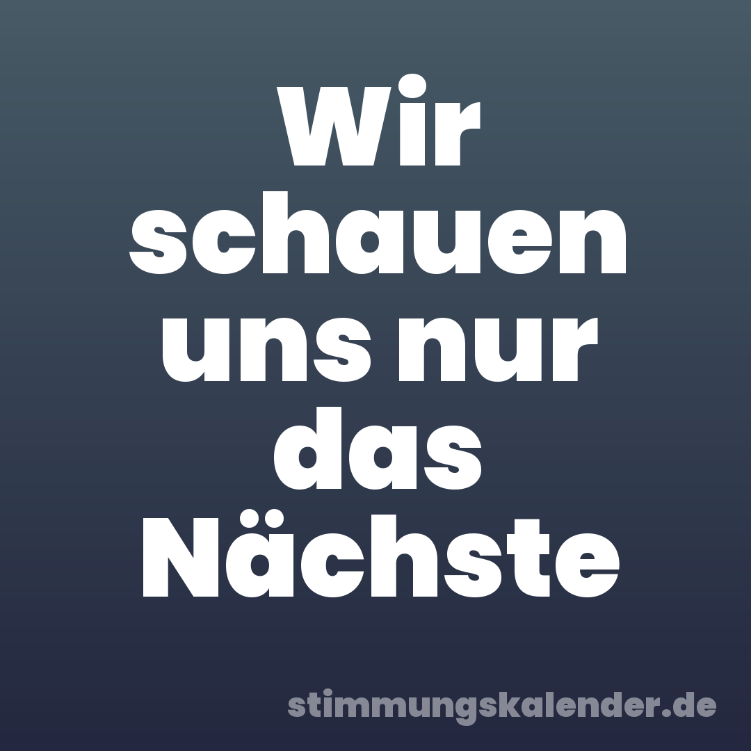 Wir schauen uns nur das Nächste