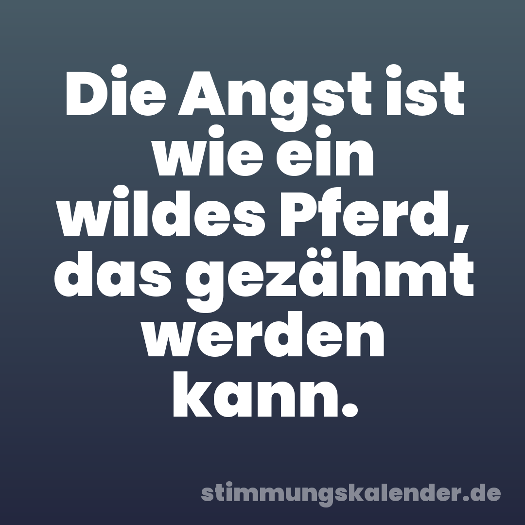 Die Angst ist wie ein wildes Pferd, das gezähmt werden kann.