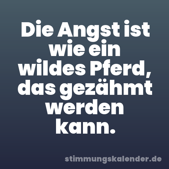 Die Angst ist wie ein wildes Pferd, das gezähmt werden kann.
