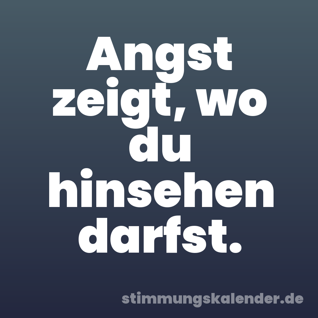 Angst zeigt, wo du hinsehen darfst.