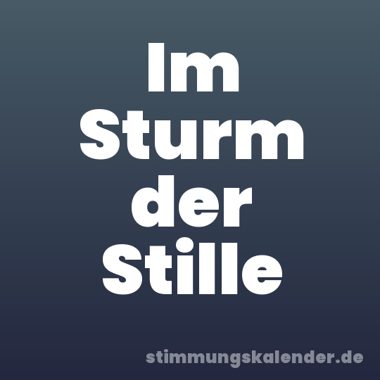 Im Sturm der Stille