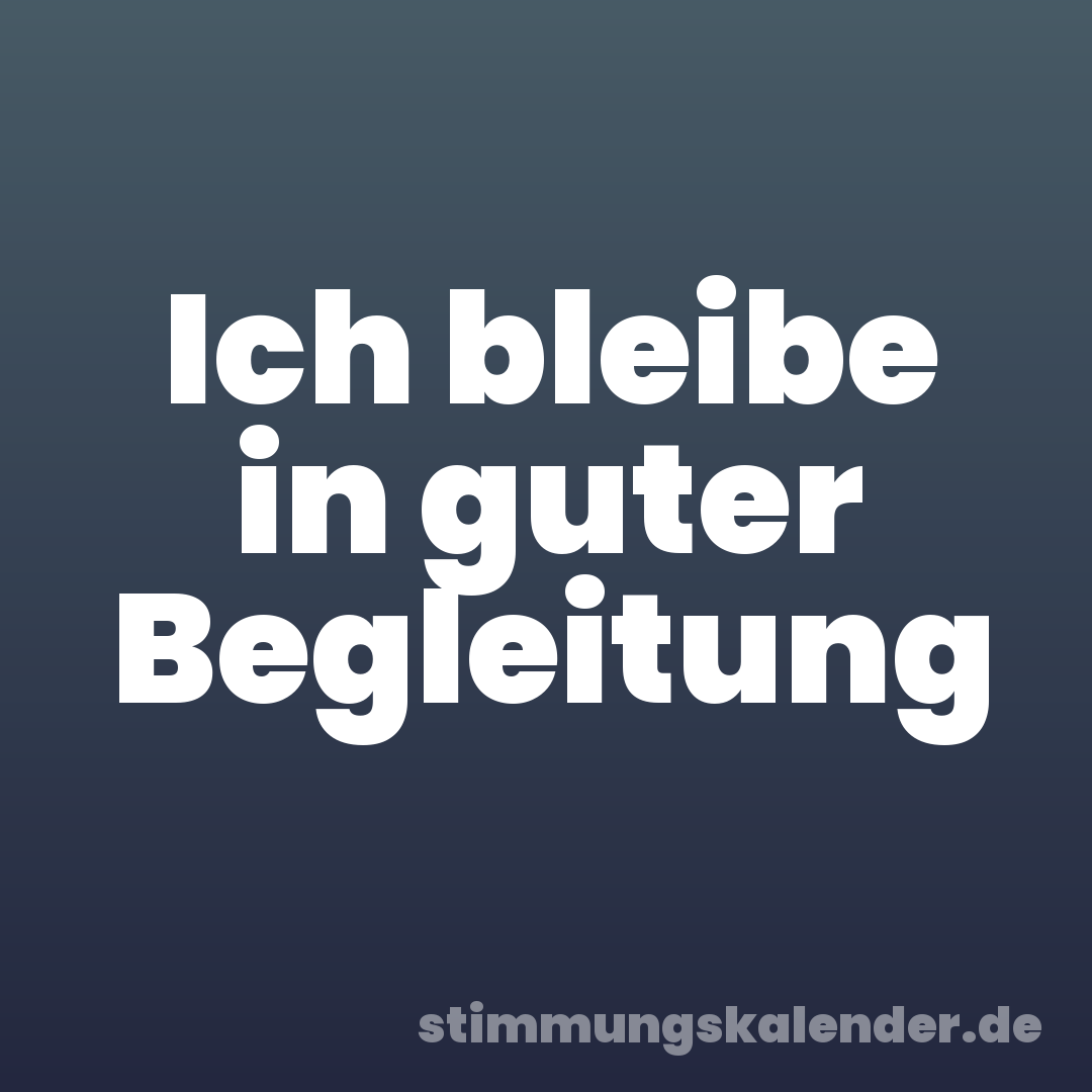 Ich bleibe in guter Begleitung