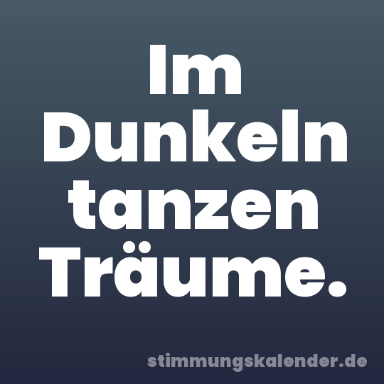 Im Dunkeln tanzen Träume.