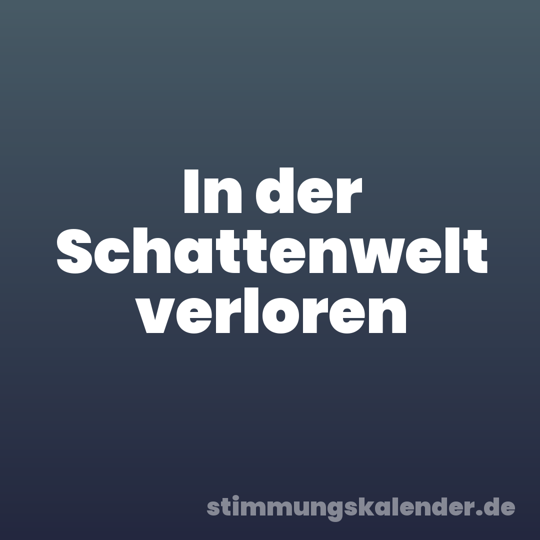 In der Schattenwelt verloren