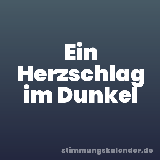 Ein Herzschlag im Dunkel
