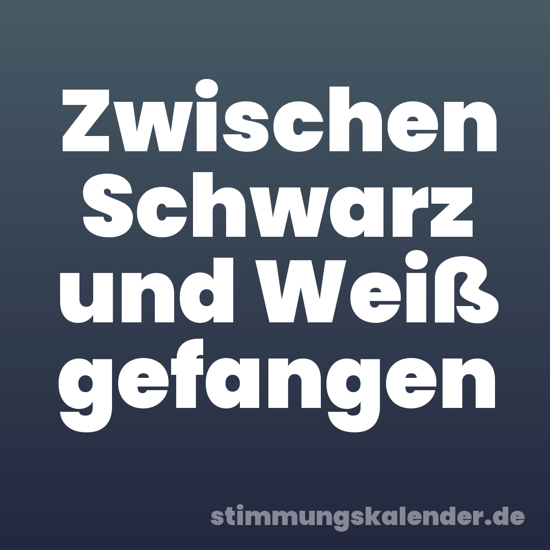 Zwischen Schwarz und Weiß gefangen