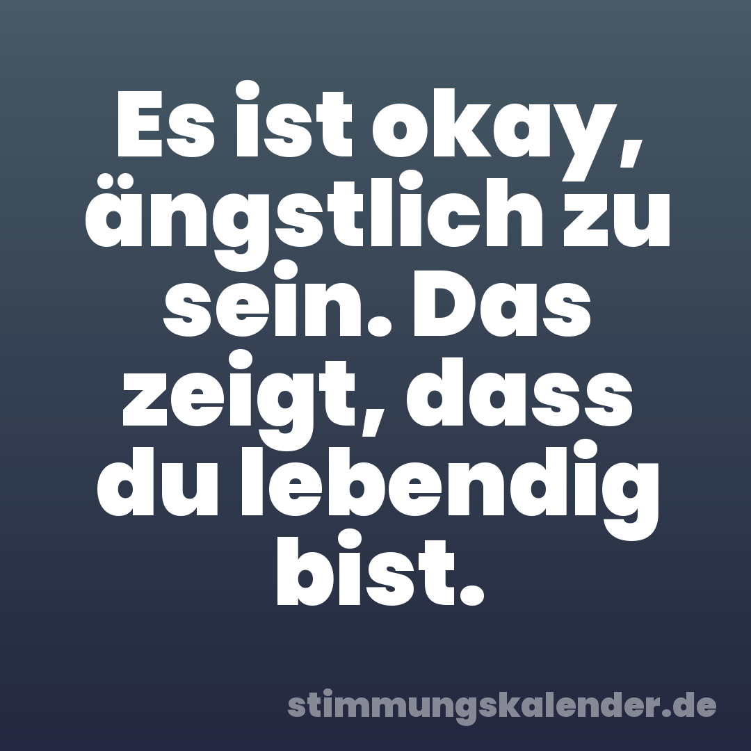 Es ist okay, ängstlich zu sein. Das zeigt, dass du lebendig bist.