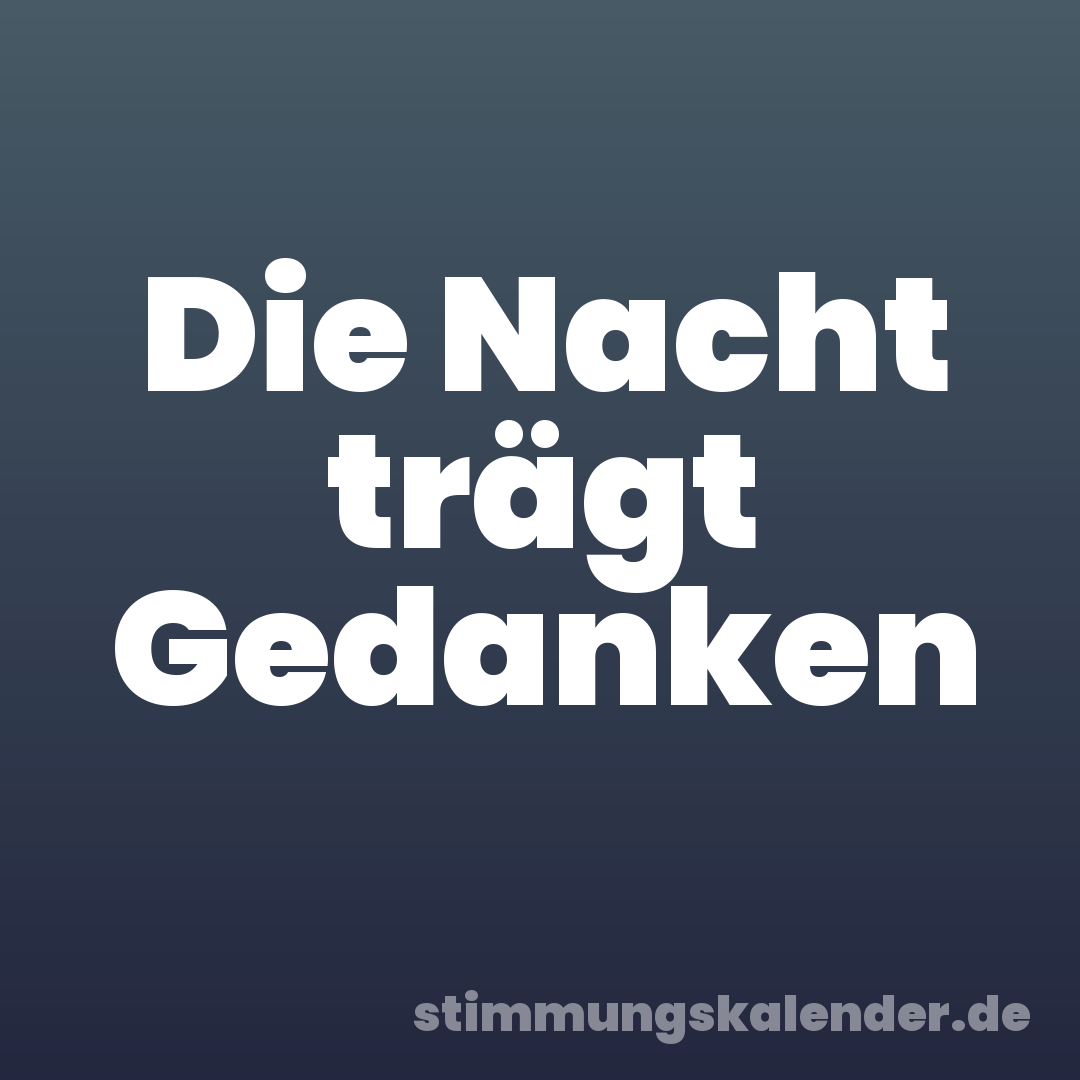 Die Nacht trägt Gedanken