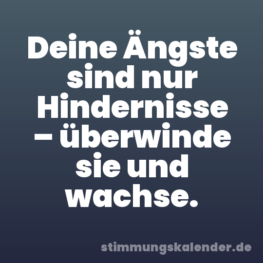 Deine Ängste sind nur Hindernisse – überwinde sie und wachse.