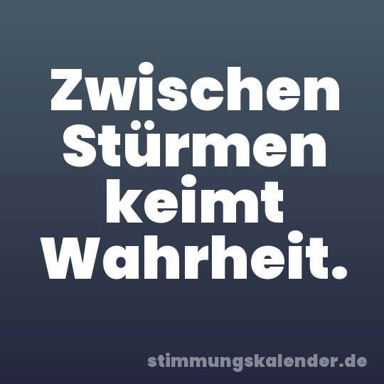 Zwischen Stürmen keimt Wahrheit.