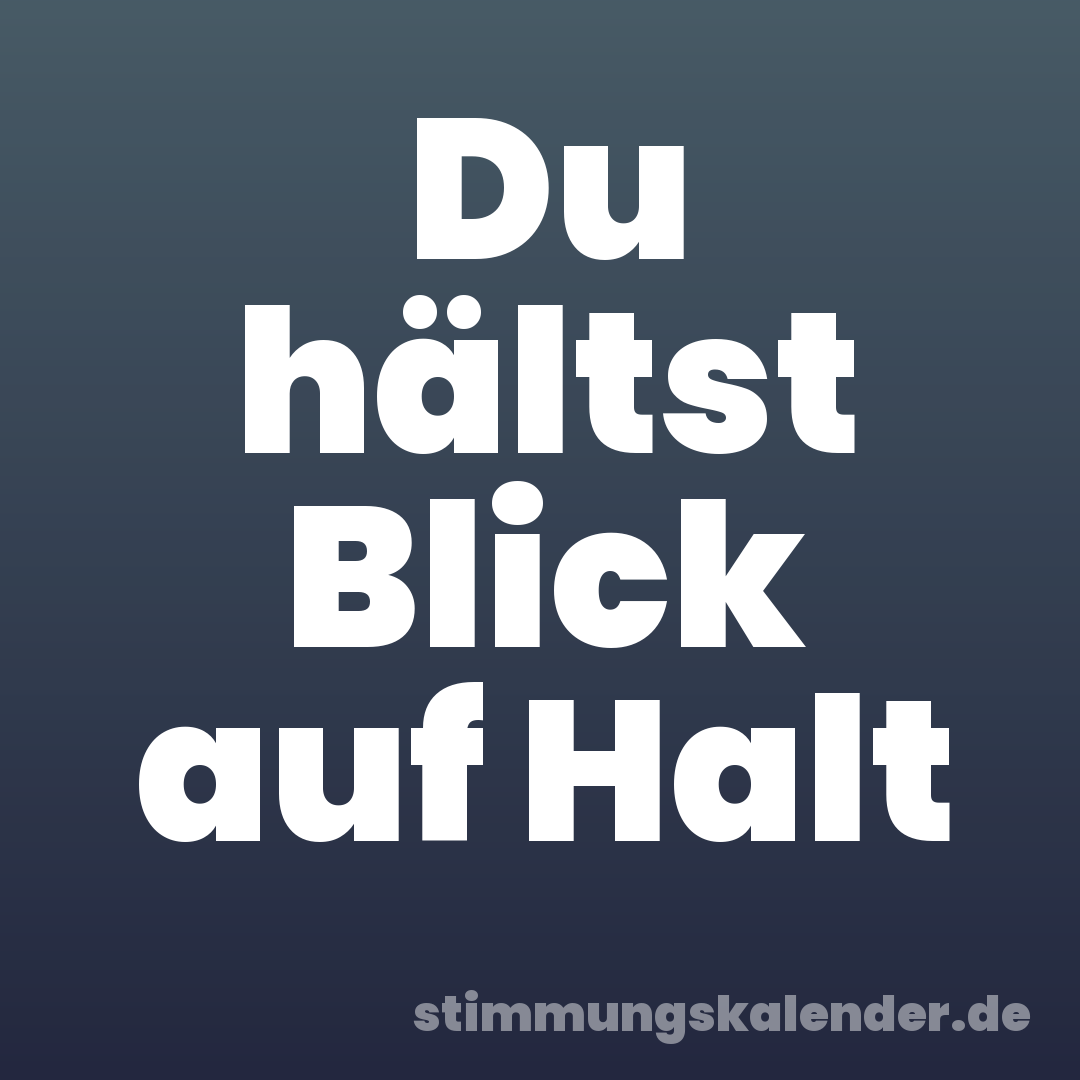 Du hältst Blick auf Halt