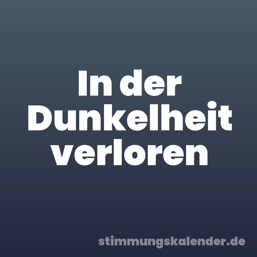 In der Dunkelheit verloren