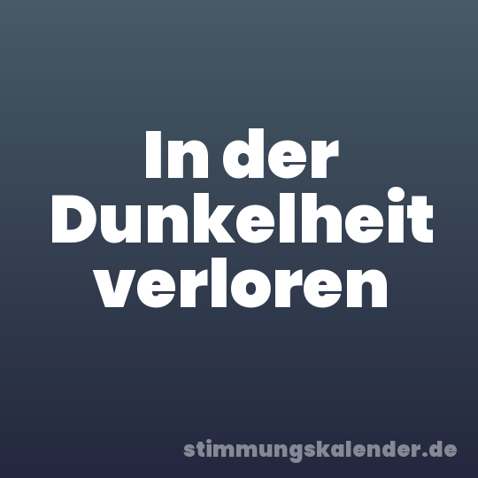 In der Dunkelheit verloren