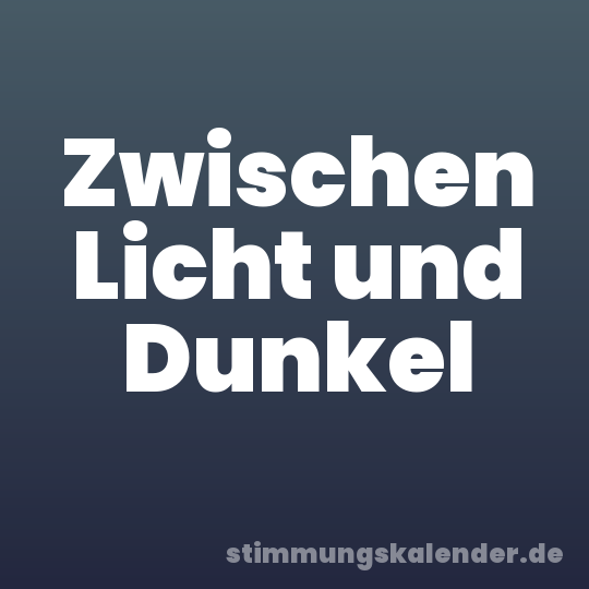 Zwischen Licht und Dunkel