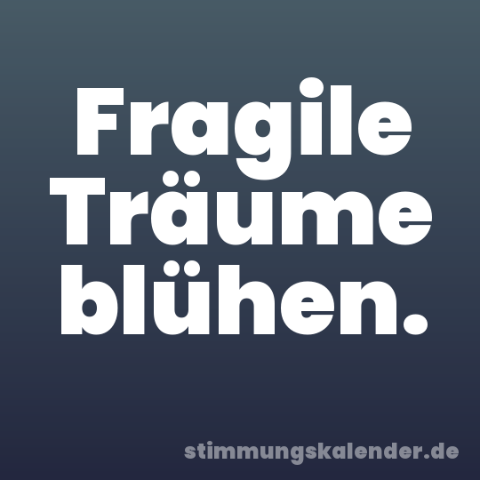 Fragile Träume blühen.