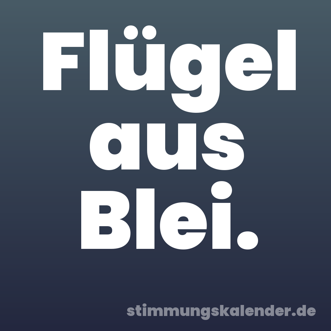Flügel aus Blei.