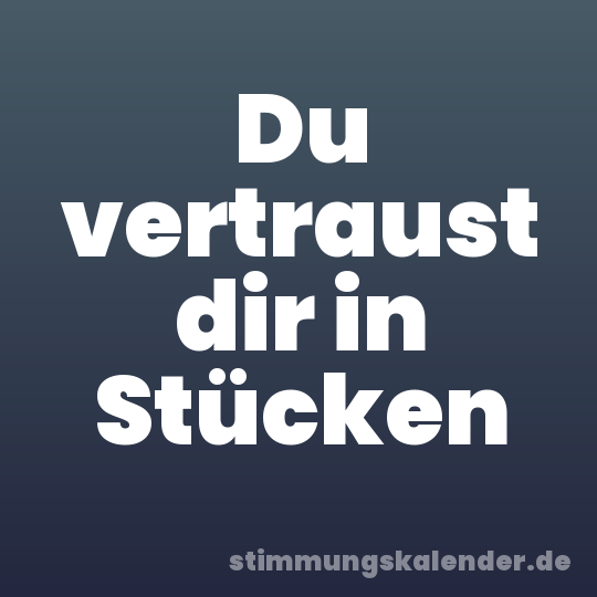 Du vertraust dir in Stücken