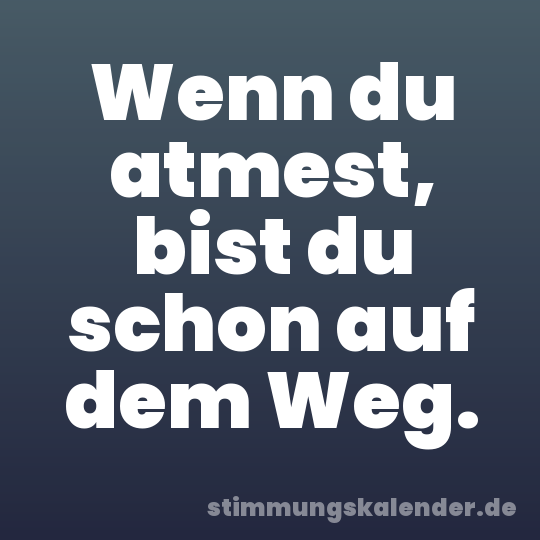 Wenn du atmest, bist du schon auf dem Weg.