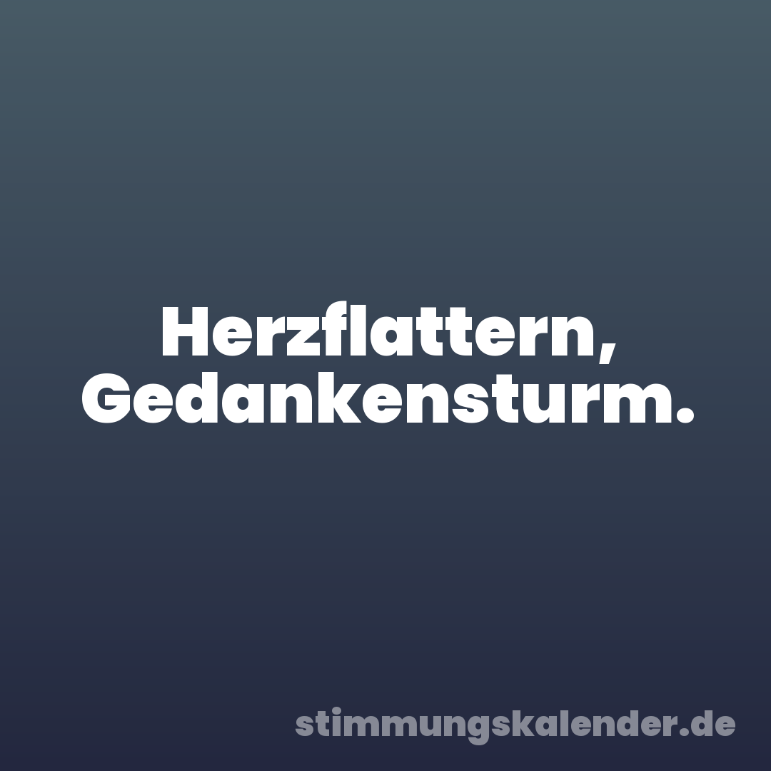 Herzflattern, Gedankensturm.